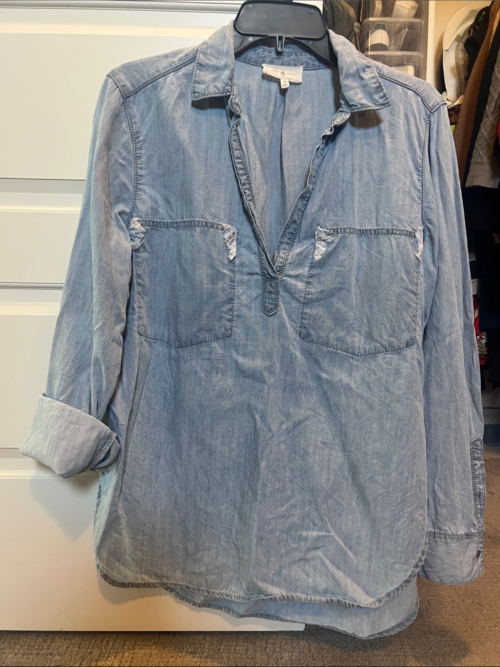 Lou & Grey Light Blue Chambray Tunic